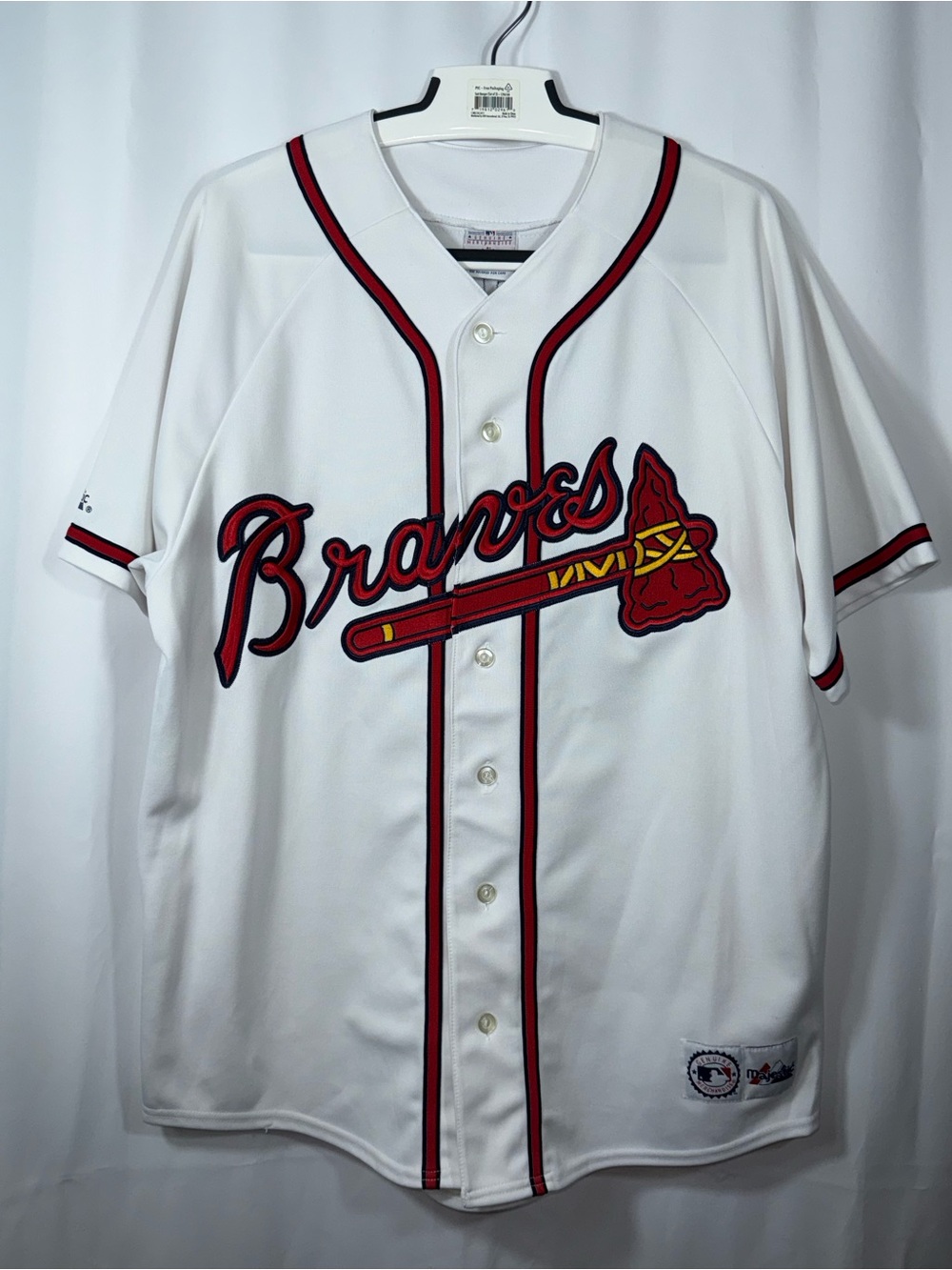 Vintage Majestic Atlanta Braves Chipper Jones #10 White Jersey